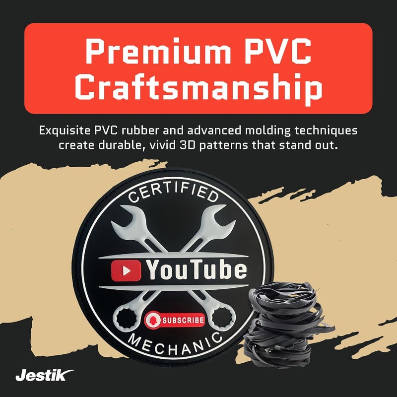 Jestik PVC Patch, Funny Patches, Humorous Tactical Morale Patch with Hook and Loop Fastener, Cute Patches for Backpacks, Military Uniforms, Jeans, Jackets, Vests, Hats & More - YouTube Mechanic - Image 2